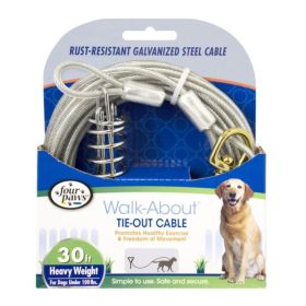 Four Paws Walk (Option1: Out Cable Heavy Weight for Dogs up to 100 lbs  30' Long)