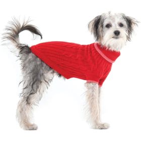 Fashion Pet Cable Knit Dog Sweater (Option1: Medium (14"19" From Neck Base to Tail))