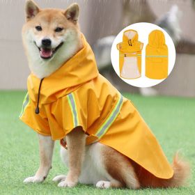 large and small dog raincoat cloak type reflective strip pet raincoat windproof rainproof dog hooded raincoat (colour: orange)