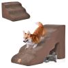 22 Inches and 11 Inches Foam Pet Stairs Set with 5-Tier and 3-Tier Dog Ramps