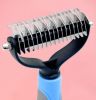 Pet Grooming Tool 2 Sided Undercoat Rake for Cats & Dogs - Safe Dematting Comb for Easy Mats & Tangles Removing -Pet Brush-Cat Grooming-Grooming Tool